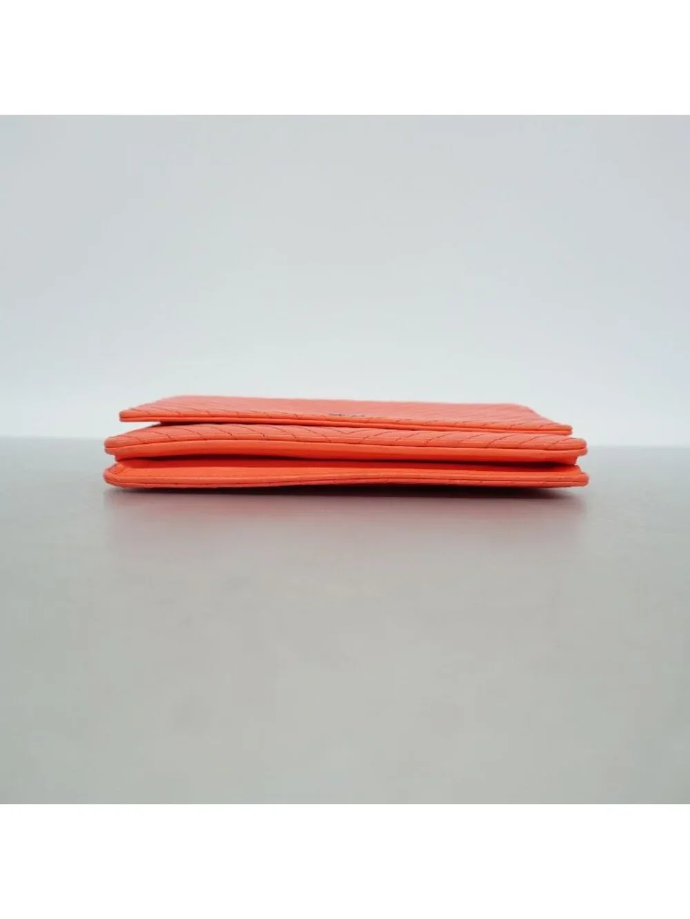 Chanel Wallet on Chain V-stitch Lambskin Orange Silver Shoulder Bag